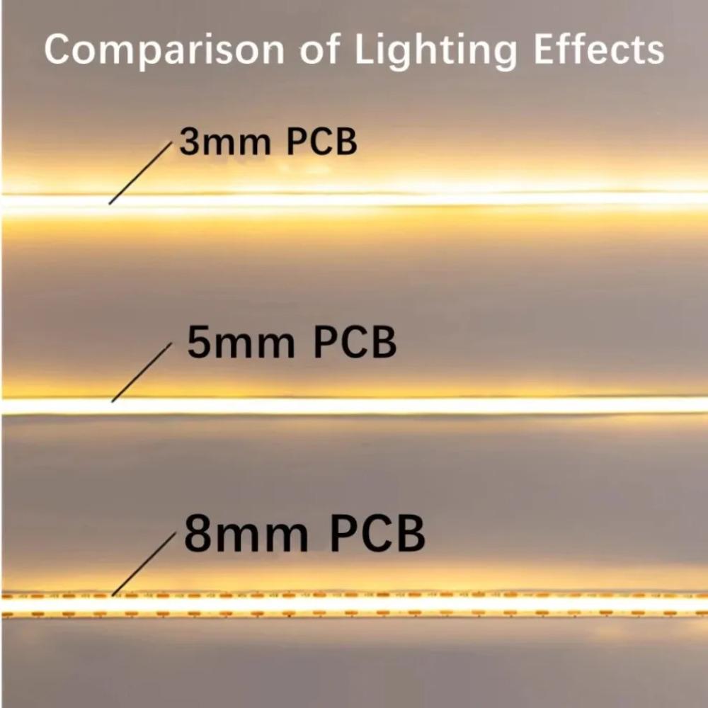COB LED Strip Light 5V 12V 24V 320 400 LEDs Flexible Tape 5mm 3mm 8mm PCB Warm White/White High Density Linear Lights