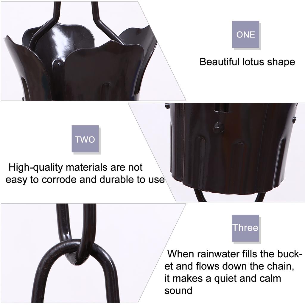 1M Rynna Dachowa Willi Łańcuch Deszczowy Duży Płatek Miedziany Dekoracyjny Łańcuch Odprowadzania Wody Deszczowej do Ogrodu Użytek Zimowy Rynna Dachowa Willi