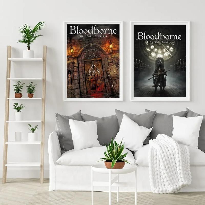 Dark Hunter Game Canvas Painting Poster Prints Vintage Bloodborne Room Home Bar Cafe Decor Aesthetic Art Wall Painting