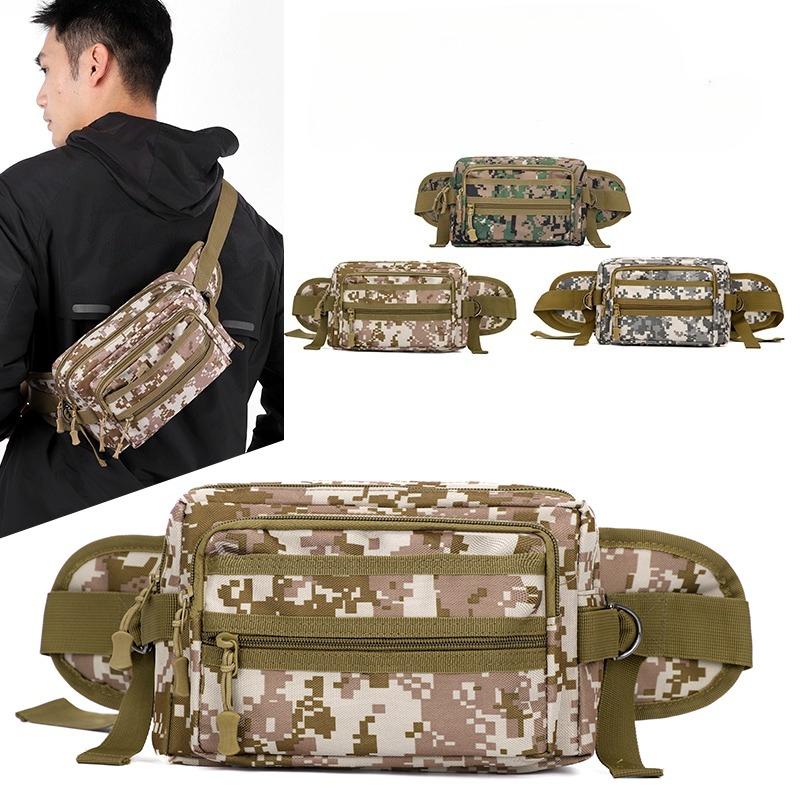 Multipurpose Handbag Men Tactical Messenger Bag Waterproof Civilian Camo Climbing Travel Waist Bag