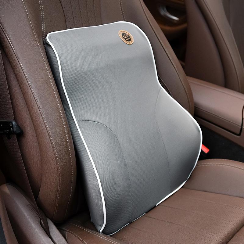 Car Cushion Neck Pillow Car Headrest Vehicle Waist Back Orthopedic Pillow Memory Foam Car Travel Pillow Relieve Waist Pain Black