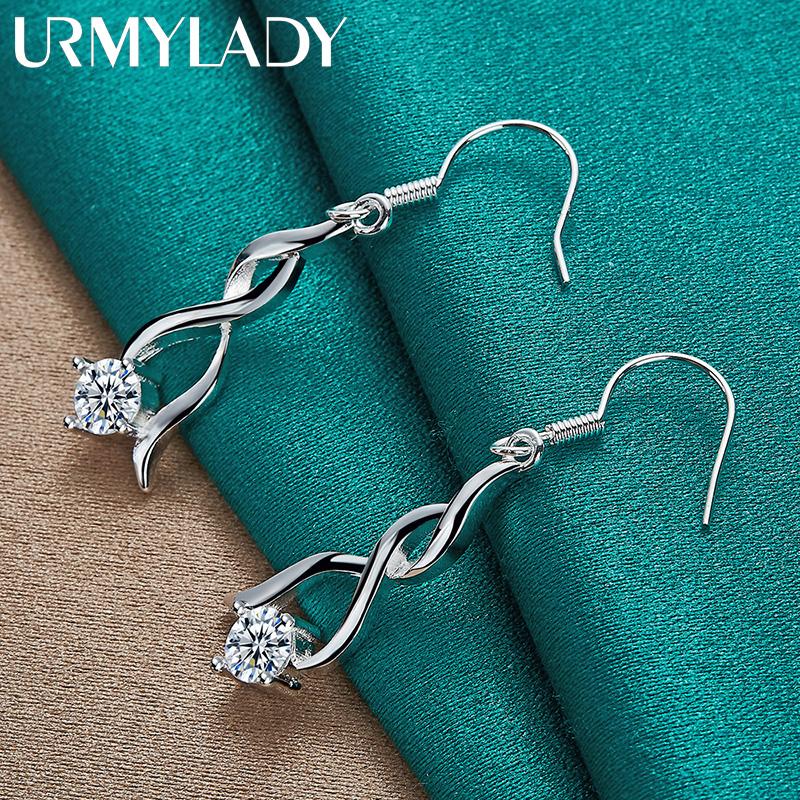 Cercei Zircon Twist Argint 925 Pentru Femei Bijuterii Fashion Charm