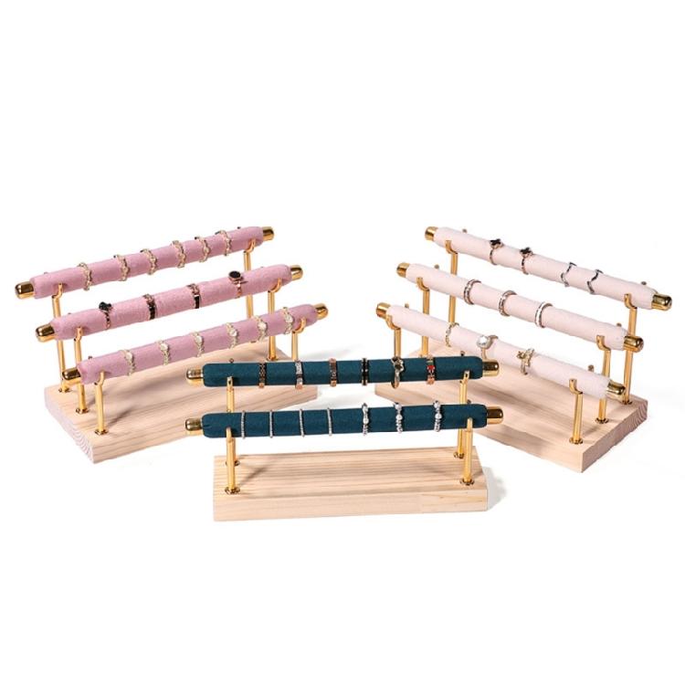 Space Saving Rings Storage Organizer Portable Wood Base Accessories Display Rack
