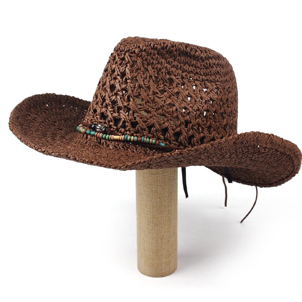 Neutral Hand-woven Straw Hat European and American Retro Style Denim Straw Hat Spring and Summer Breathable Sun Hat Wholesale