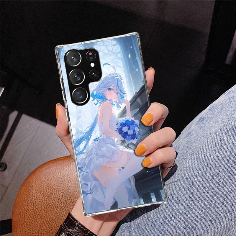 Cute Furina Genshin Impact Phnoe Case for Samsung Galaxy S26 S25 Edge S23 S24 Ultra S22 Plus S21 S20 FE Unique Cover Soft Coque