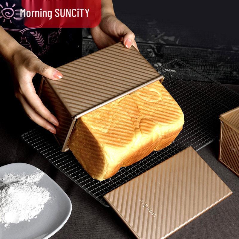Non-Stick 450g Bread Loaf Pan with Lid for Home Oven Baking