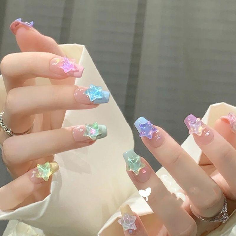 

Kids Special Wear Nail Tip Manicure Girl Colorful Party Summer Children s Fun XINGX Nail Stickers Detachable Cute Short ladder (main picture) extra small