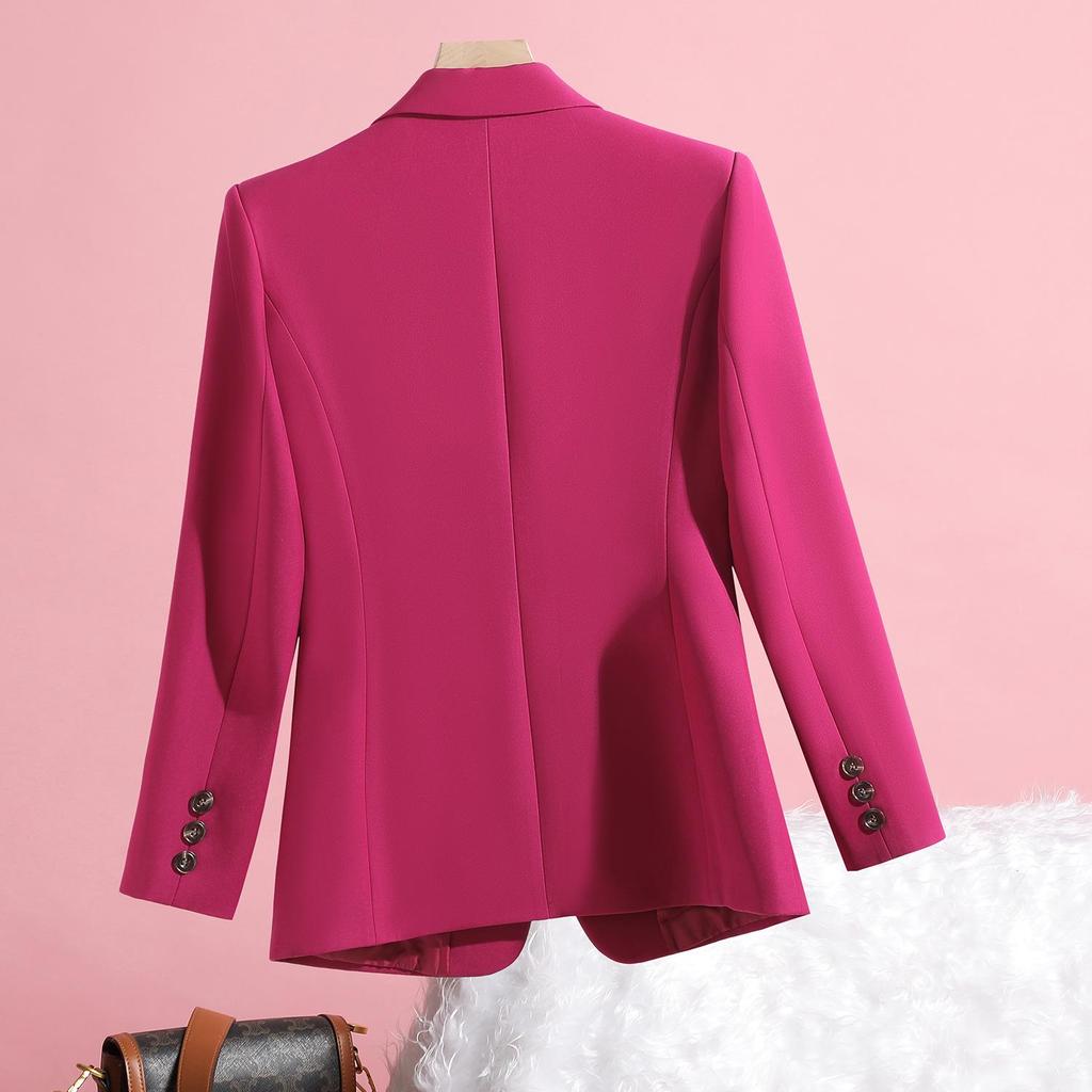 2025 Korean Style Women's Slim Fit Pink Blazer: Spring & Autumn Casual Suit Jacket
