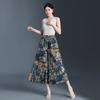 Printed Loose Casual High Waist Thin Fashion Wide Leg Pants Nine Points Skirt Pants Summer Drapey Wide Leg Trousers