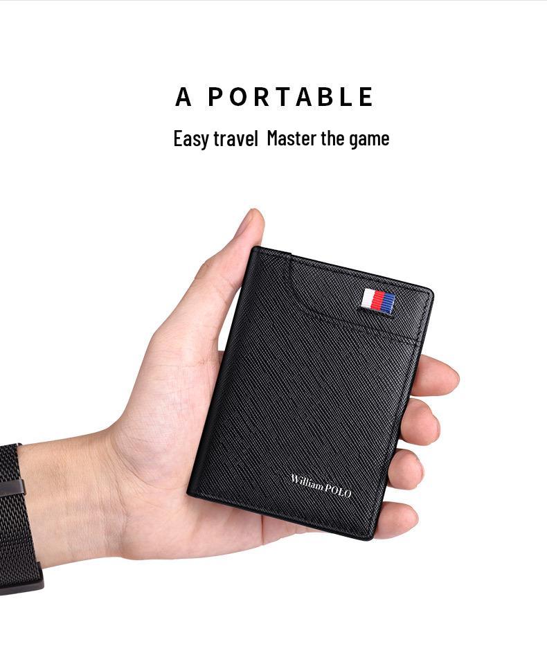 Emperor Paul Men's Genuine Leather Ultra-thin Card Holder & Coin Purse