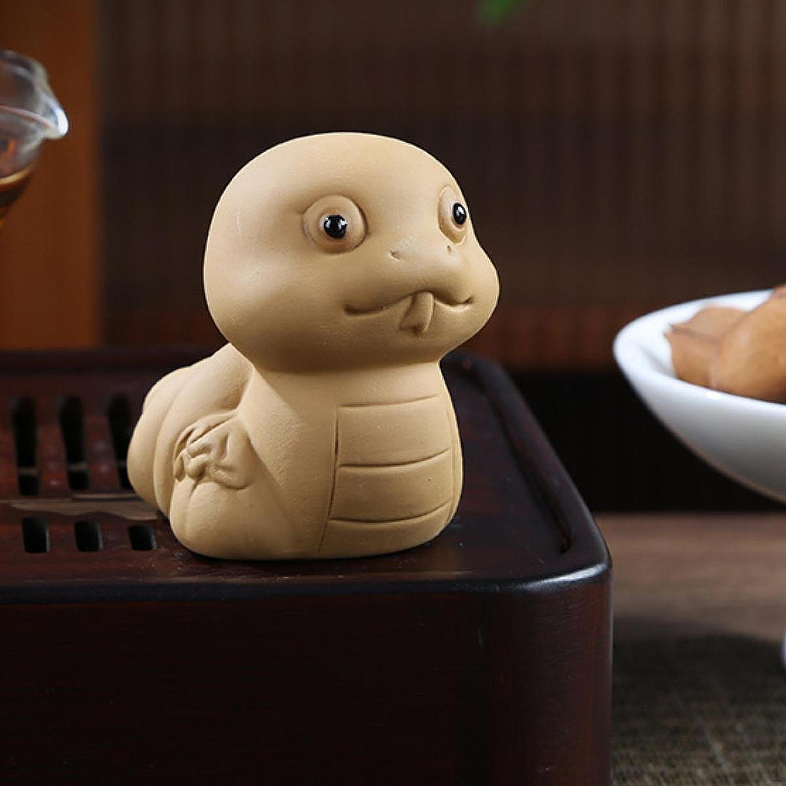 

Маленькая статуэтка змеи, керамическая настольная миниатюрная фигурка для чайного питомца, настольная фигурка для уличного фермерского дома Yellow