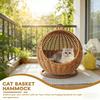 Cama Hamaca de Gato Tejida a Mano de Lujo Cama para Mascotas Cesta de Almacenamiento Cartón Resistente Cómodo para Mascotas Pequeñas Suministros para Mascotas