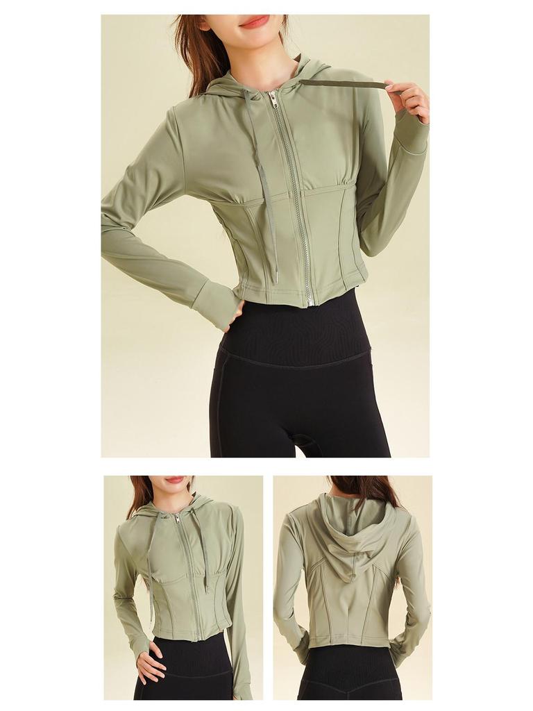 Lulu 2025 Slim Fit Fishbone Zipper Hoodie – Autumn/Winter Sports Yoga Jacket