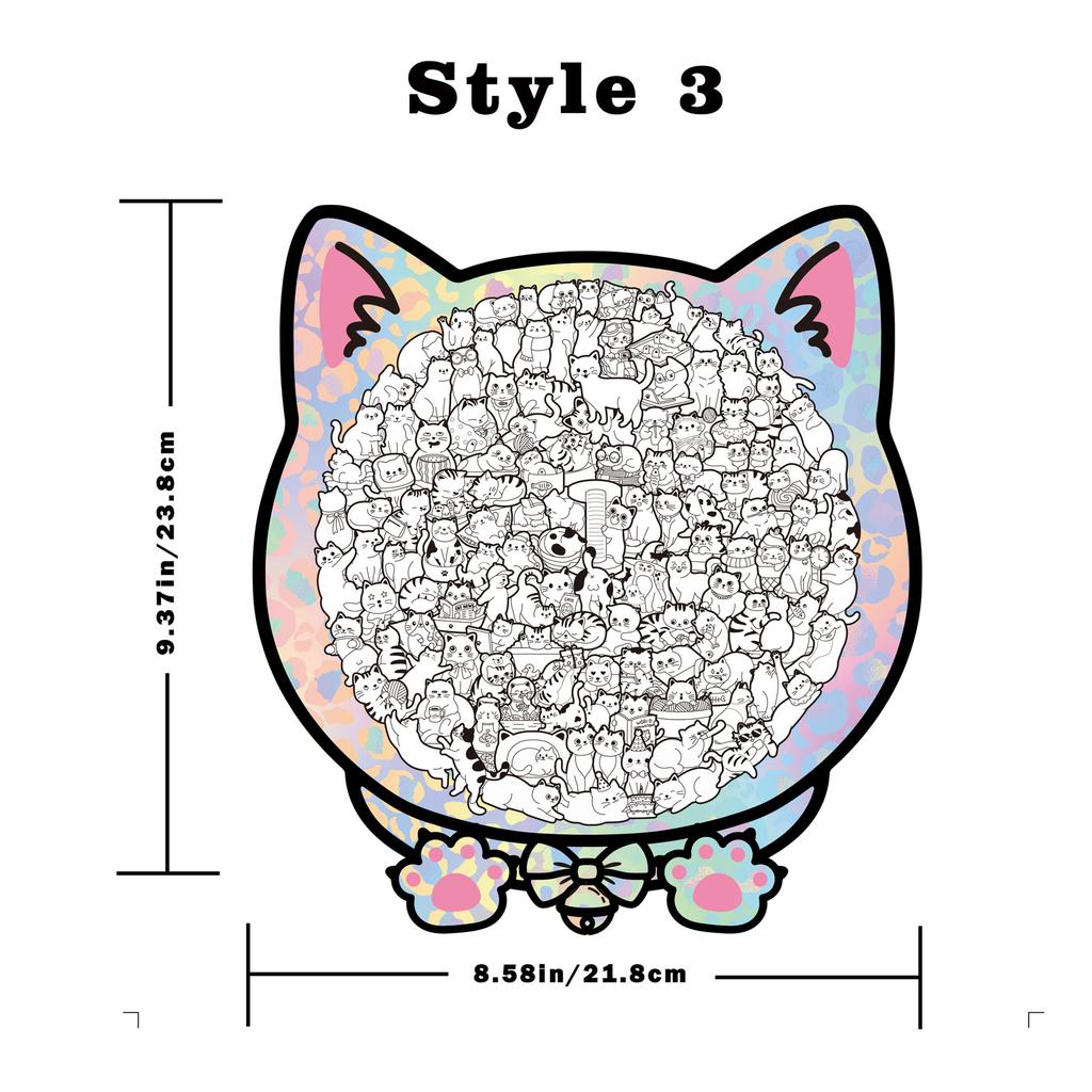 Cat Puzzle Toy Wooden Special-Shaped Puzzle Model Decompression Puzzle Handmade Puzzle
