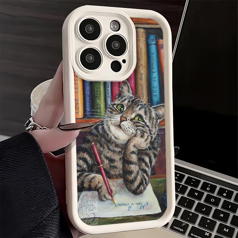 Phone Case for iPhone 17 Air 16E 15 16 Pro Max Funny Cats Fashion Style Cover 14 Plus 13 12 Mini Soft Shell Silicone Fundas