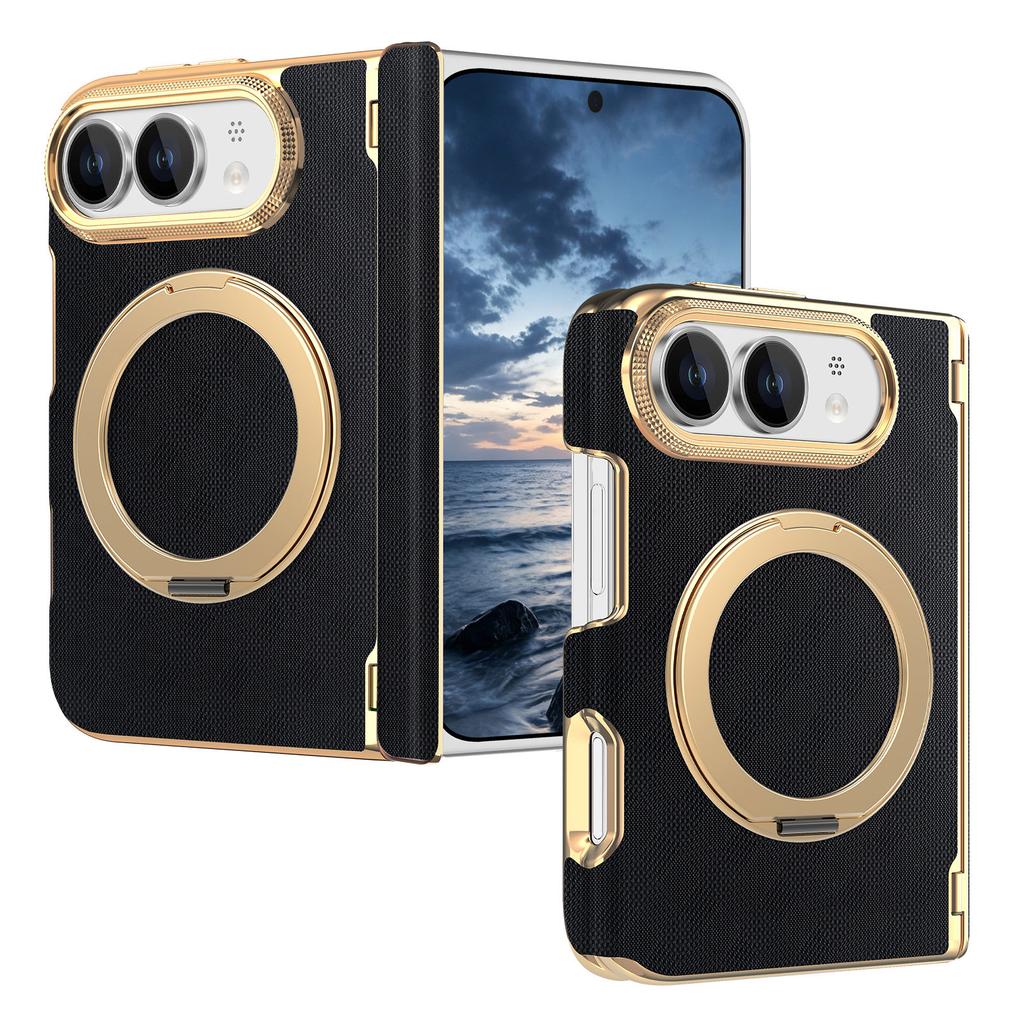 For iPhone Duo 5G Case Luxury Leather Matte Magnetic Rotating Bracket Shockproof Protection Hard Back Cover Accessories