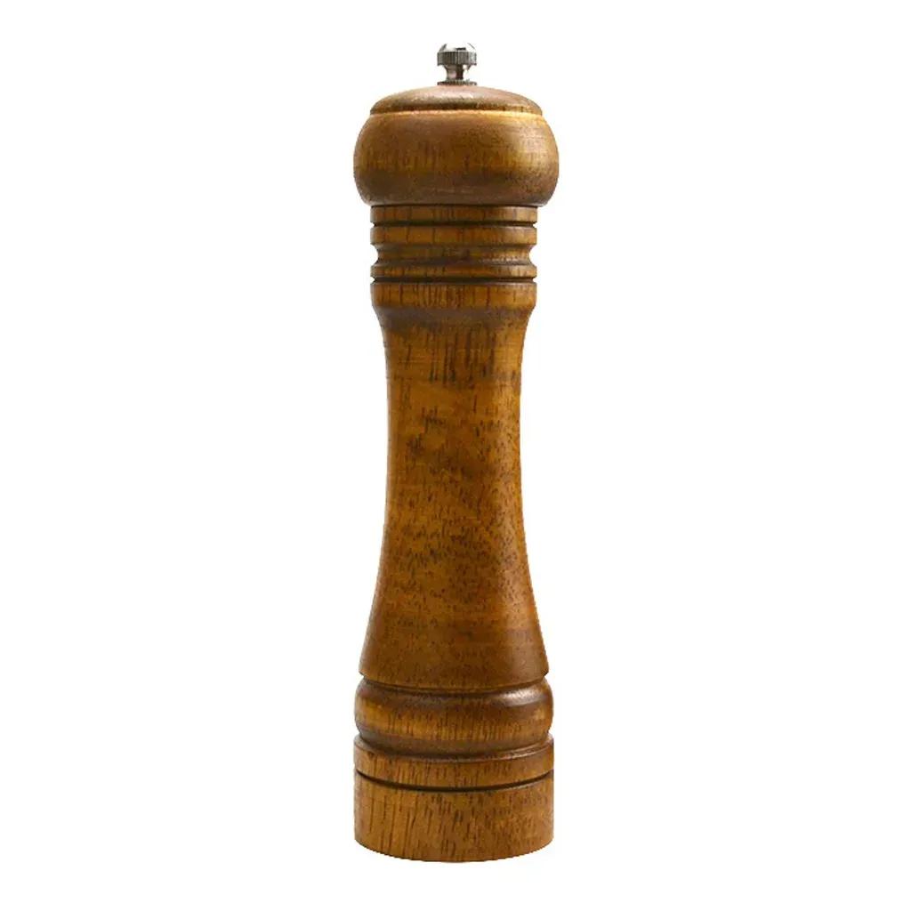Salt Pepper Mills Solid Wood Pepper Kitchen Tools Cooking Salt Pepper Grinder Hand Movement Oak Wood Pepper Mill Gadgets