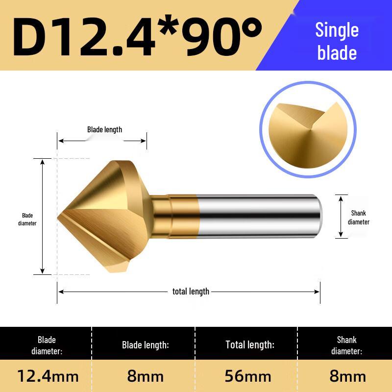 Single Edge 90-Degree Chamfering Countersink Deburring Bit