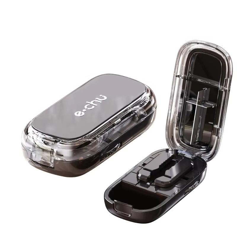 Adjustable Quarter Pill Cutter with Storage Box Portable Precise Dustproof Drug Tablet Splitter Medicine Pill Divider Organizer