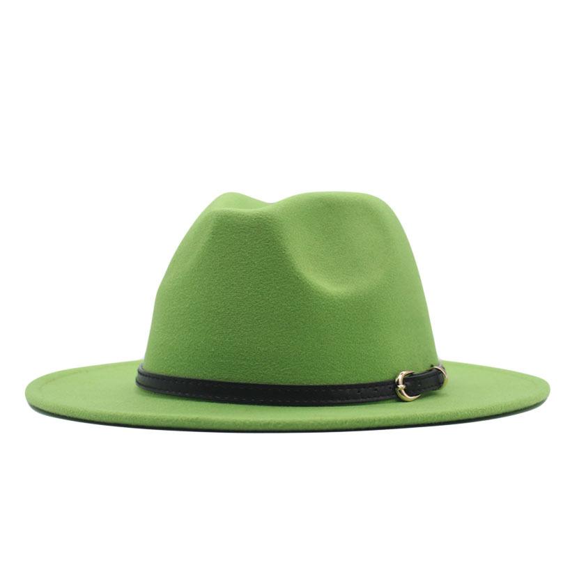 European and American style spring and autumn winter imitation felt big brim hat British retro woolen top hat men's and women's travel Panama jazz hat