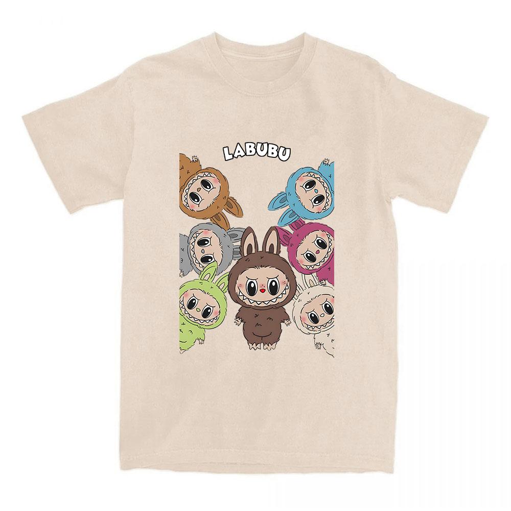 Cartoon Doll Labubu T-shirt Summer Girl Kawaii Graphic Tshirt Streetwear Unisex Short Sleeve Cotton Female T Shirt Cute Soft Tee