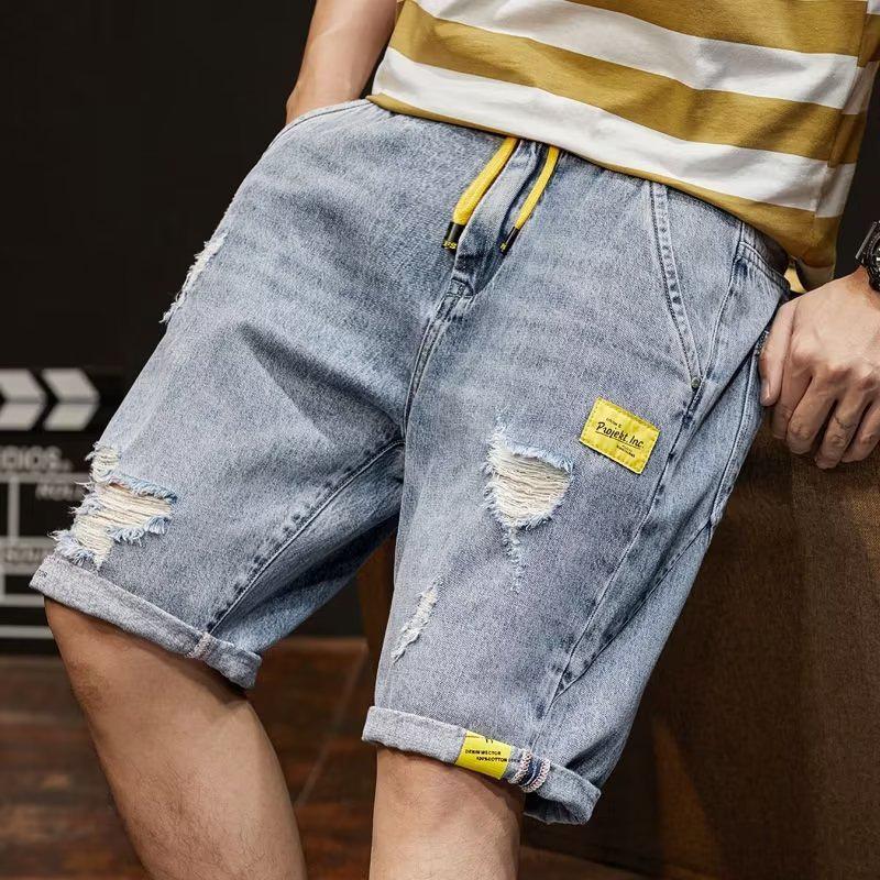 Men's Trendy Loose-Fit Mid-Length Denim Shorts