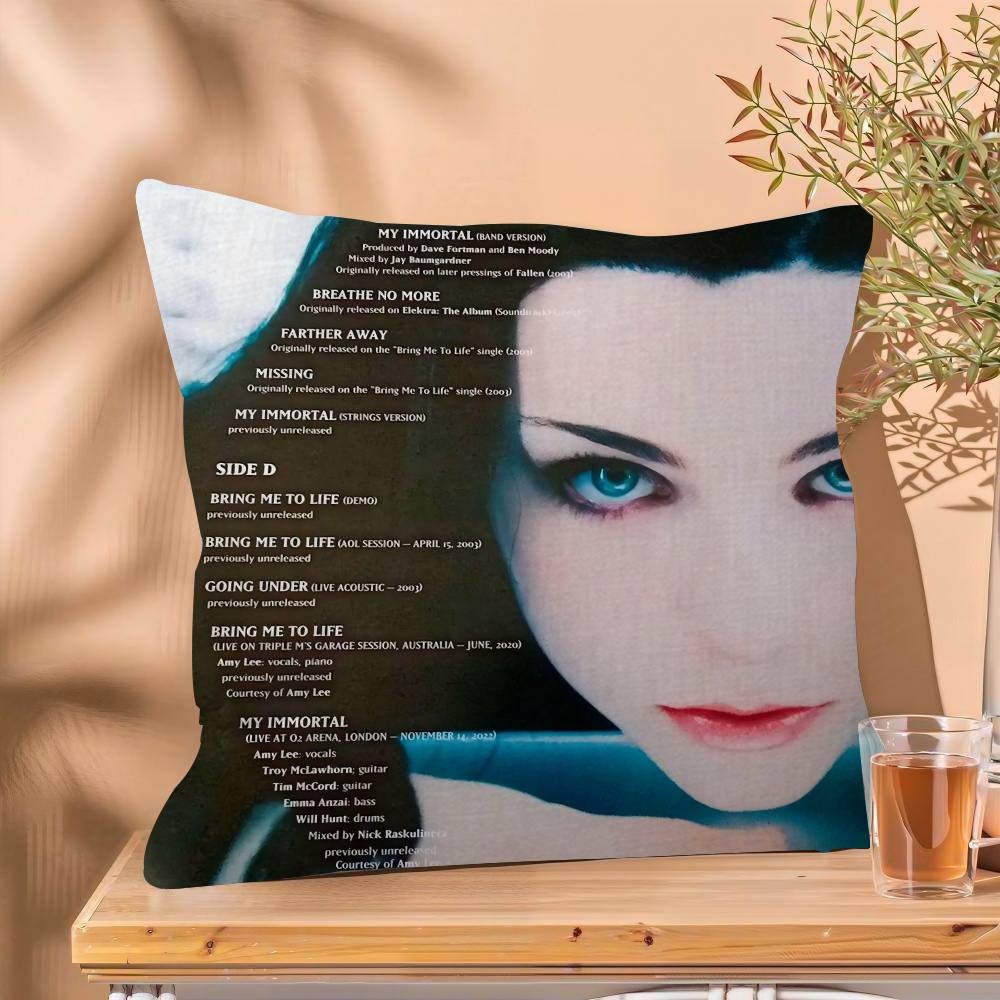 PC Evanescence Band Cushion Cover Car Throw Pillow Case For Sofa Car Christmas Gift