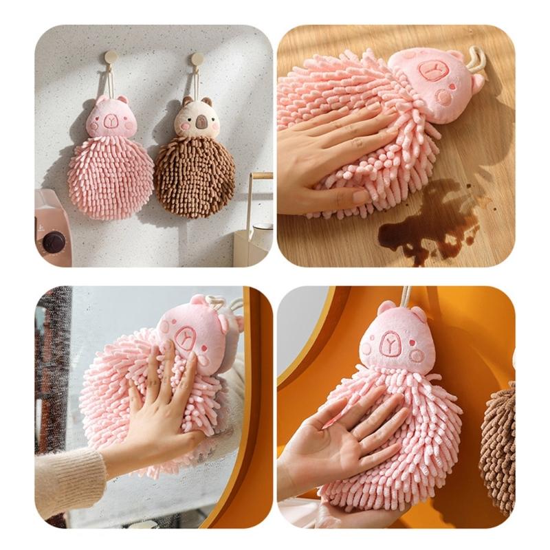 Soft Chenilles Hand Towels for Bathroom Kitchen Quick Dry Decorative Hand Bath Towels Hanging Hand Drying Towel with Loop