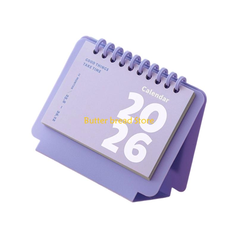 W89C 2026 Desk Calendar Daily Planner Plastic Binding Comb Refillable Table Calender