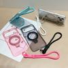 For iPhone 17 Pro Max Magnetic Case Kickstand Clear TPU Phone Back Cover with Wrist Strap