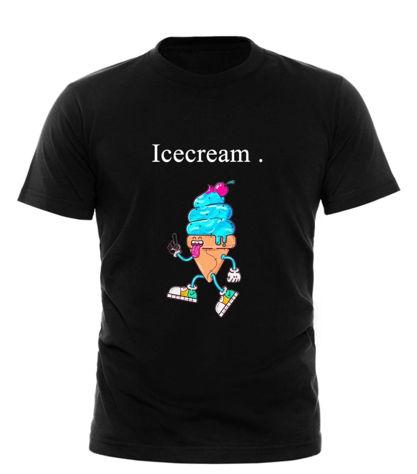 

Funny Gift Ice Cream TShirt, Cute Ice Cream Lover T-shirt Black White All Size 3XL
