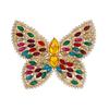 Crystal Butterfly Brooch Zinc Alloy Elegant Design Lightweight For Daily Wear And Evening Event Secure Pin Gift