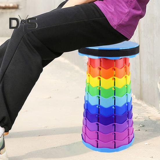 Zusammenklappbarer Klapphocker, leicht, 200 kg Tragkraft, tragbarer Campinghocker, einziehbarer Teleskophocker, faltbare Reise-Fußstütze für Camping