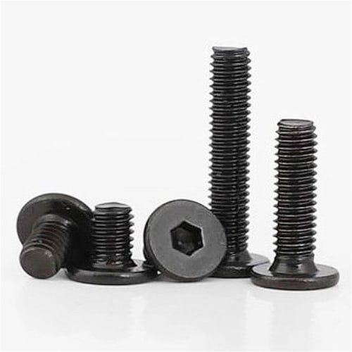 10pcs M5/M6/M8cm Black Stainless Steel Hex Hex Socket Ultra-Thin Ultra-Low Flat Head Allen Cap Screws Bolts (M6X25mm(10pcs))