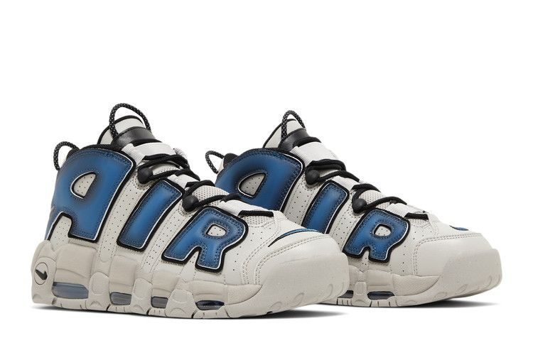 Men's Sneakers Nike Air More Uptempo Industrial Blue Pure Platinum/Burnished Teal-Industrial Blue