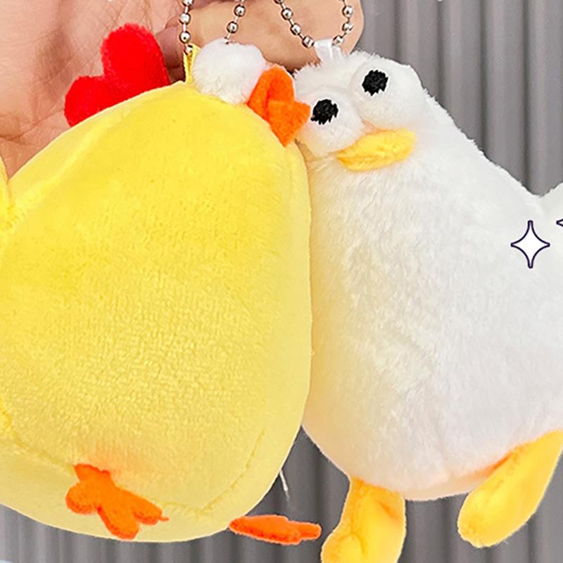 Niedliches hockendes Hühnchen Plüschpuppe Schlüsselanhänger Cheer Ente Taschenanhänger Greifautomat Puppe