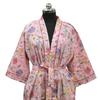 Handmade Women's Cotton Kimono Robes, Night Gown Dress, Made with Soft Light Weight Cotton Fabric, Free Size Nightwear #328