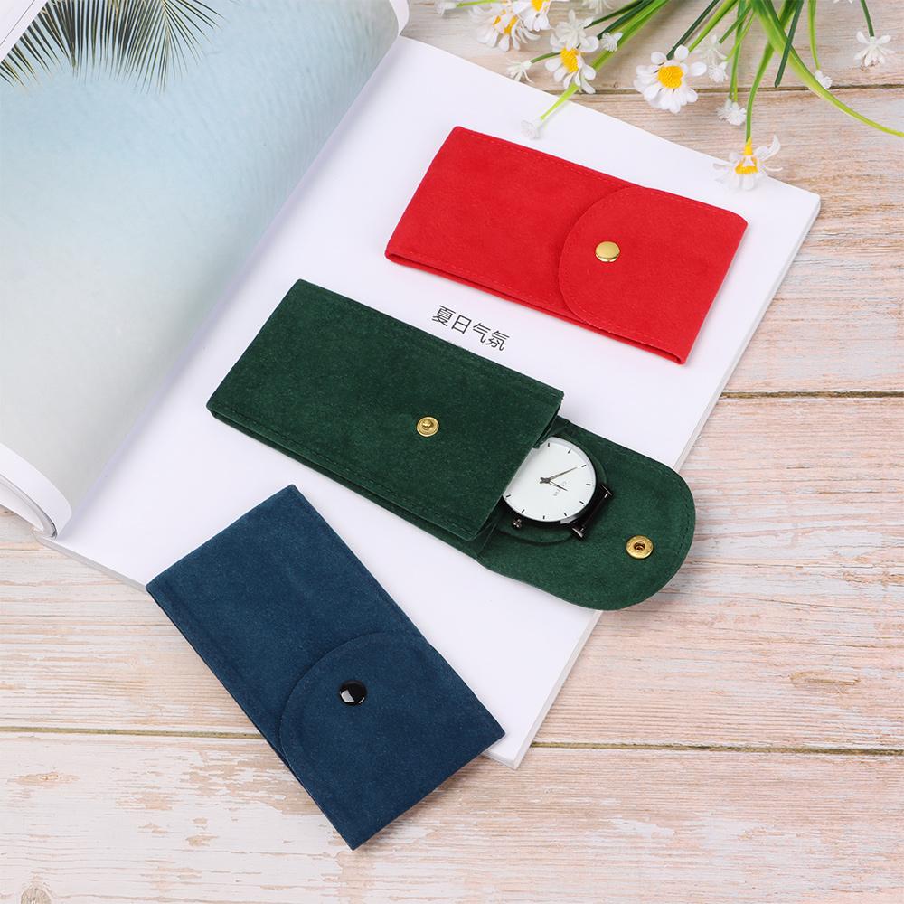 Portable Watch Bag Gift Shock-proof Press Velvet Snap Design Jewelry Box Watch Packing Pouch Storage Bag Single Watch Display