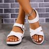 Fashion 2025 Summer New Women's Roman Sandals Vintage Outdoor Casual Buckle Strap Wedges Comfortable Shoes Daily Plus Size Sandals