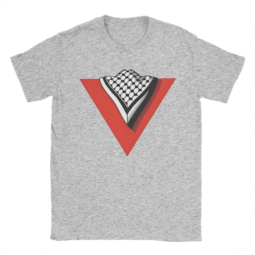 Unisex Palestine Resistance Triangle with Kufiyah T Shirts Cotton Clothing Summer O Neck Trendy Cool Casual Tshirt Big Size