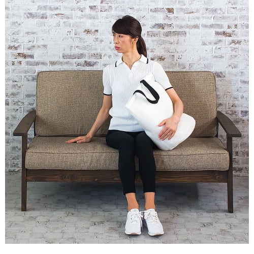 Coral Laundry Net, Medium, with Handle, for Coin Laundry, Washable Blankets, White, Black, Monochrome, 45cm Wide x 44cm High x 30cm Deep, Easy to Carr