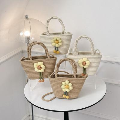 Woven Bag Flower Bag 2025 New Cute Handbag Versatile Bag Hand Bag Versatile Single Shoulder Oblique Span Bag Tide
