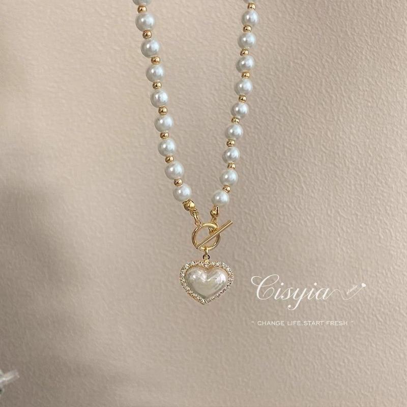 Vintage Pearl Necklace Women s Tide Niche Premium Design Broken Silver Pearl Collarbone Chain Necklace
