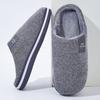 Pantufas quentes de inverno para homens e mulheres com palmilhas de espuma viscoelástica, sapatos de casa listrados antiderrapantes, unissex, confortáveis para interior, tamanho plus