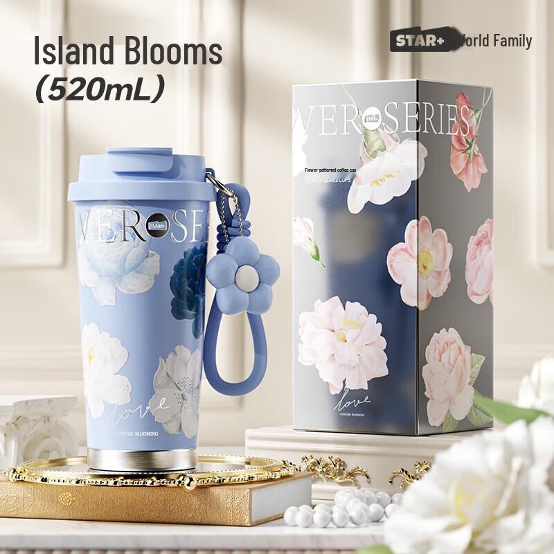 Women s Stylish Dual-Drink Insulated Bottle with Straw 520mL