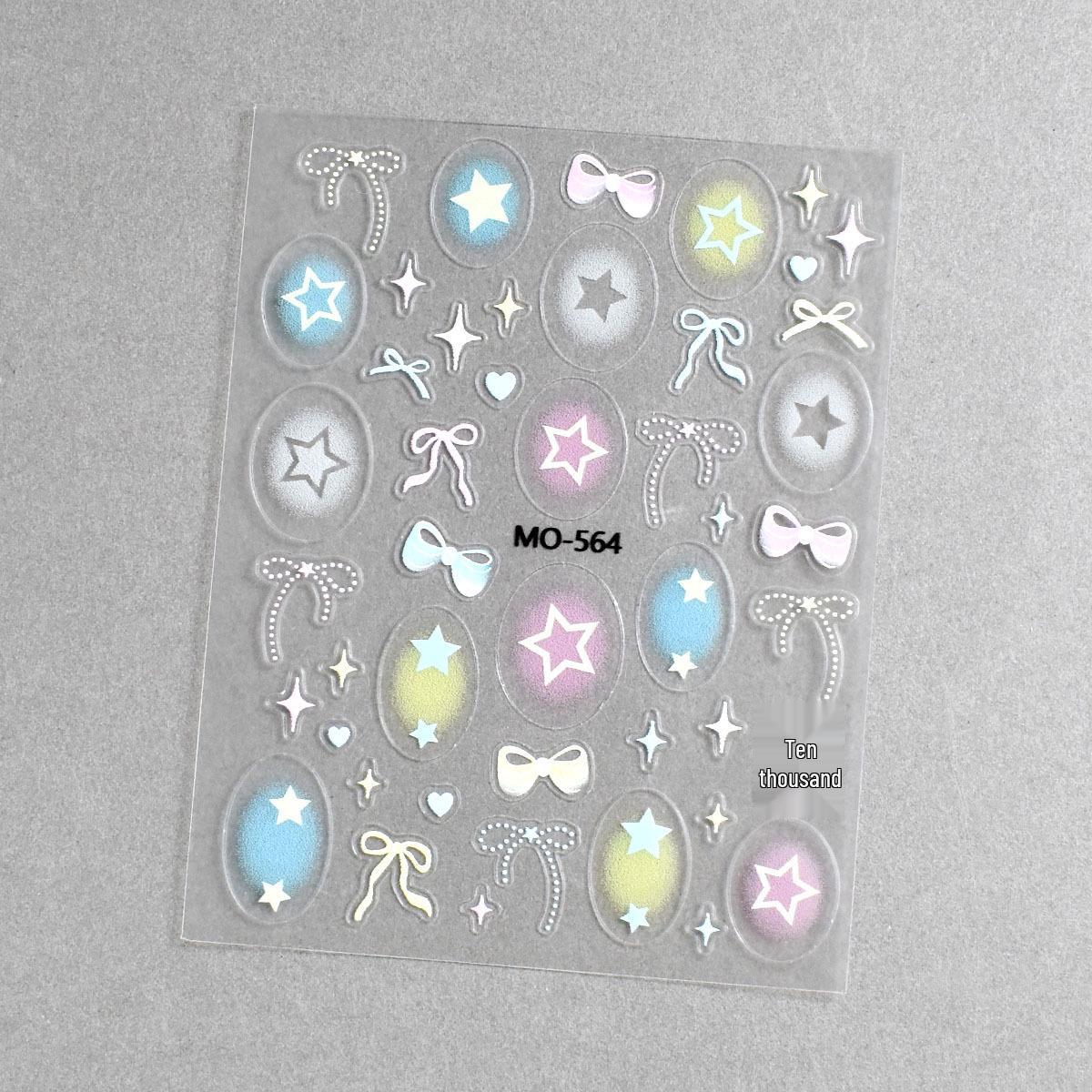 Dopamine Summer Nail Stickers: Colorful Stars & Bows