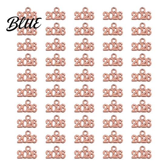 Holiday Number Decor 50Pcs 2026 Alloy Charm Vintage Decoration Accessories