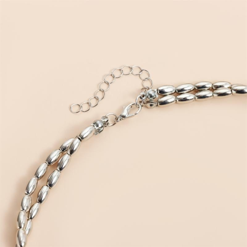 Elegant Tassels Drop Necklace With Flying Bird Pendant Double Strand Designs Adjustable Length Neckchain