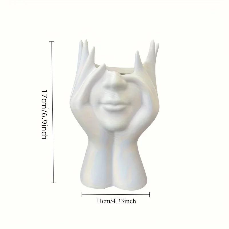 Abstract Facial Design Makeup Storage Box Plastic Pen Holder Light Weight Storage Brush Office Home Decoration Storage Box