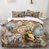 Angel  Oil Painting Bedding Set Ancient Art Duvet Cover Cartoon Warm Bed Quilt Cover Kids Bedroom Bed Cover Set Green